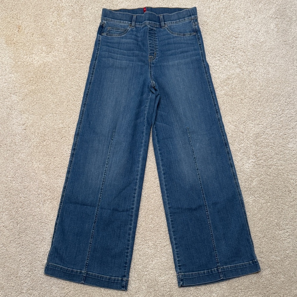 Spanx wide leg front seam jeans. Large.